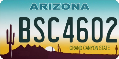 AZ license plate BSC4602