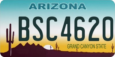 AZ license plate BSC4620