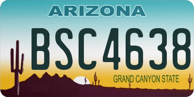 AZ license plate BSC4638