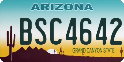 AZ license plate BSC4642