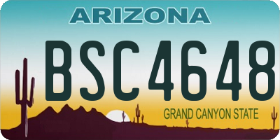 AZ license plate BSC4648