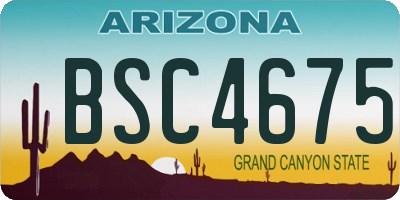 AZ license plate BSC4675