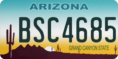 AZ license plate BSC4685