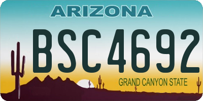 AZ license plate BSC4692