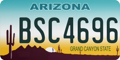 AZ license plate BSC4696