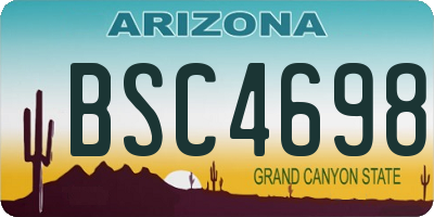 AZ license plate BSC4698
