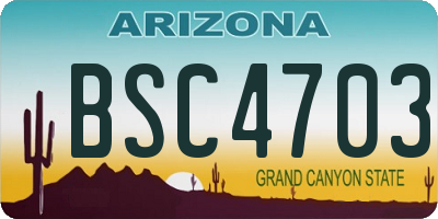 AZ license plate BSC4703