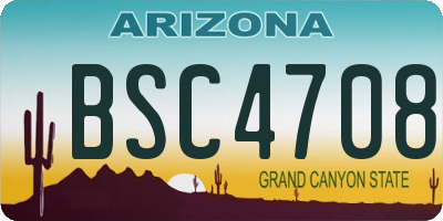 AZ license plate BSC4708