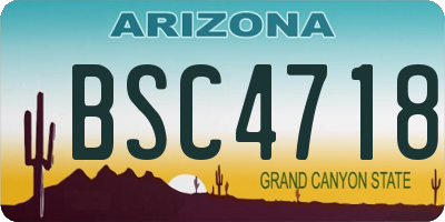 AZ license plate BSC4718