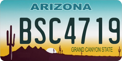 AZ license plate BSC4719