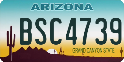 AZ license plate BSC4739