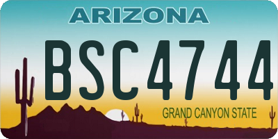 AZ license plate BSC4744