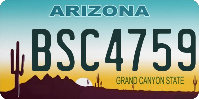 AZ license plate BSC4759