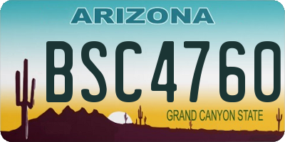 AZ license plate BSC4760