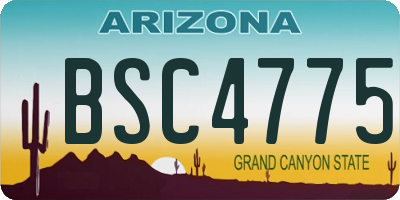 AZ license plate BSC4775