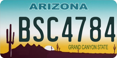 AZ license plate BSC4784