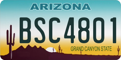 AZ license plate BSC4801