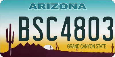 AZ license plate BSC4803