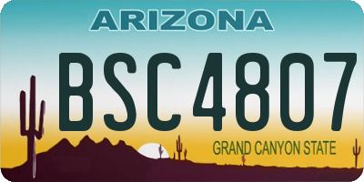 AZ license plate BSC4807