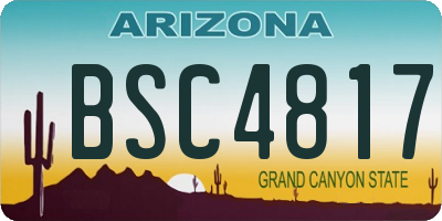 AZ license plate BSC4817