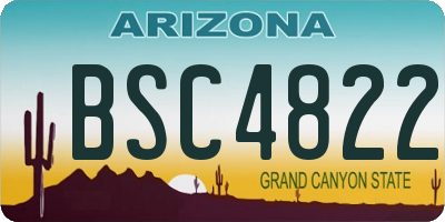 AZ license plate BSC4822