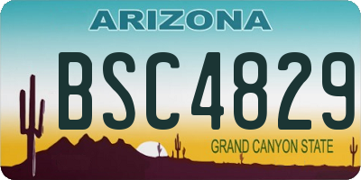 AZ license plate BSC4829