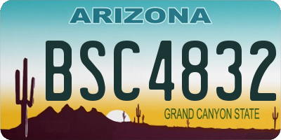 AZ license plate BSC4832