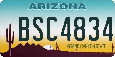 AZ license plate BSC4834