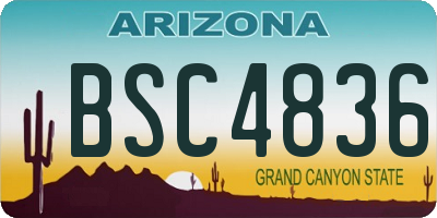 AZ license plate BSC4836