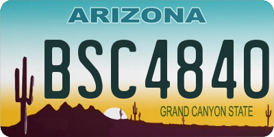 AZ license plate BSC4840