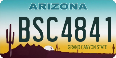 AZ license plate BSC4841