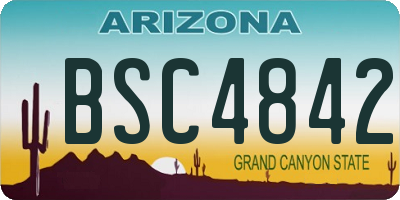 AZ license plate BSC4842