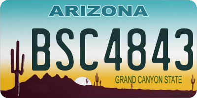 AZ license plate BSC4843