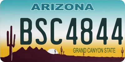 AZ license plate BSC4844