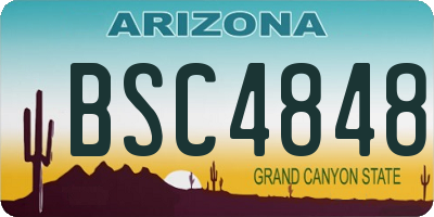 AZ license plate BSC4848