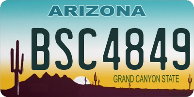 AZ license plate BSC4849