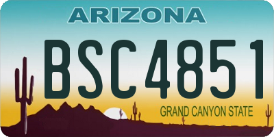 AZ license plate BSC4851