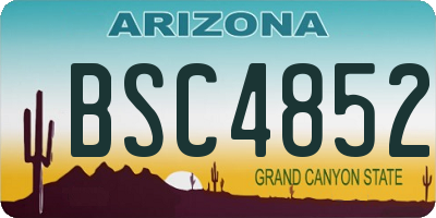 AZ license plate BSC4852