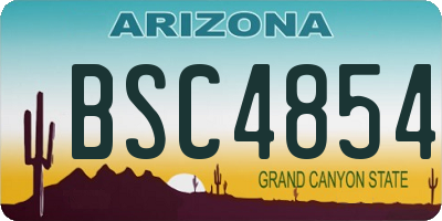 AZ license plate BSC4854