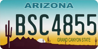 AZ license plate BSC4855