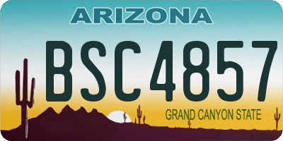 AZ license plate BSC4857