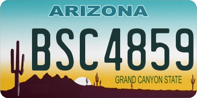 AZ license plate BSC4859