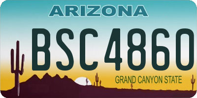 AZ license plate BSC4860