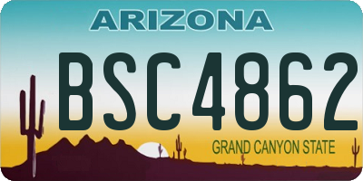 AZ license plate BSC4862