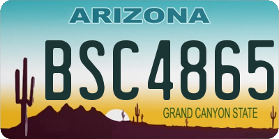 AZ license plate BSC4865