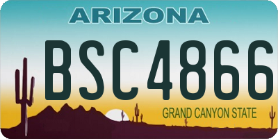 AZ license plate BSC4866