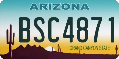 AZ license plate BSC4871