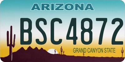 AZ license plate BSC4872