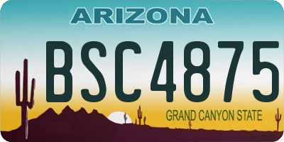 AZ license plate BSC4875