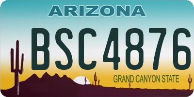 AZ license plate BSC4876